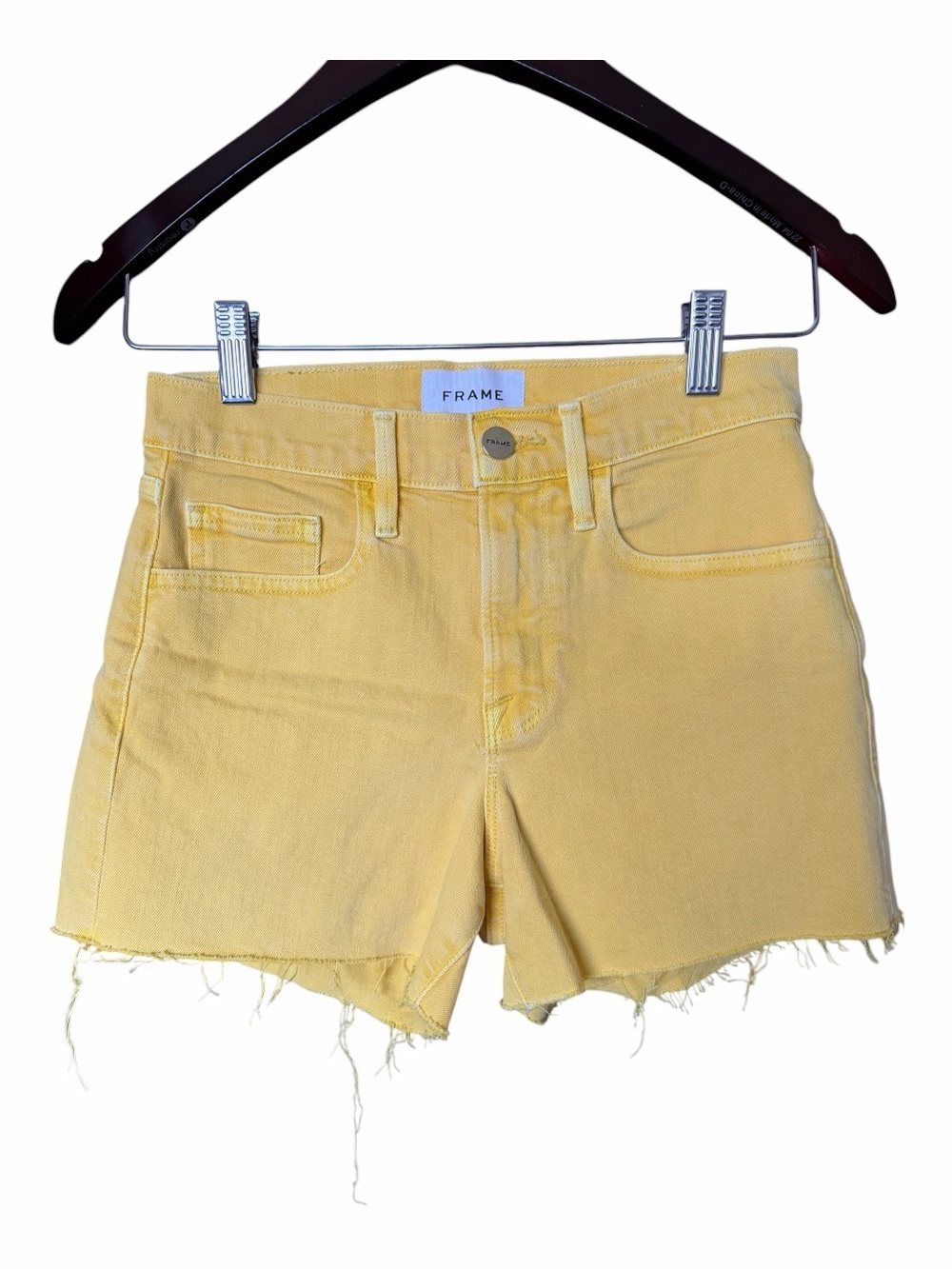 Frame Le Bridgette Distressed Denim Shorts